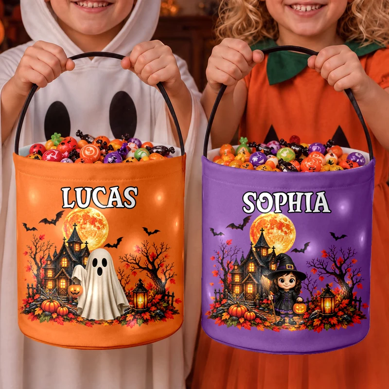 Cadeau Enfant Pour Halloween - Seau Lumineux LED Personnalisé