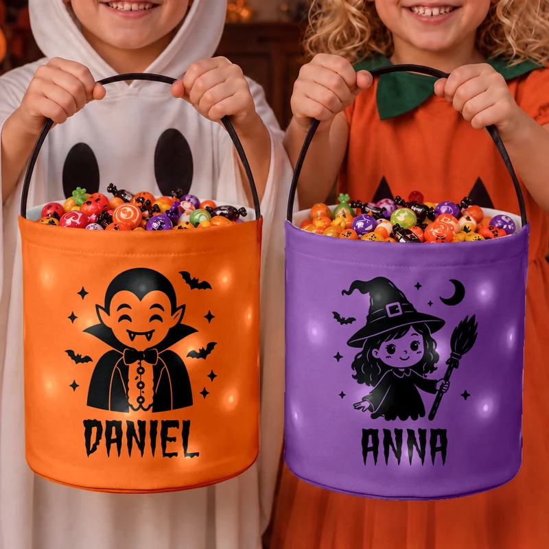 Cadeau Halloween Pour Enfant - Seau LED Pour Halloween Personnalisé