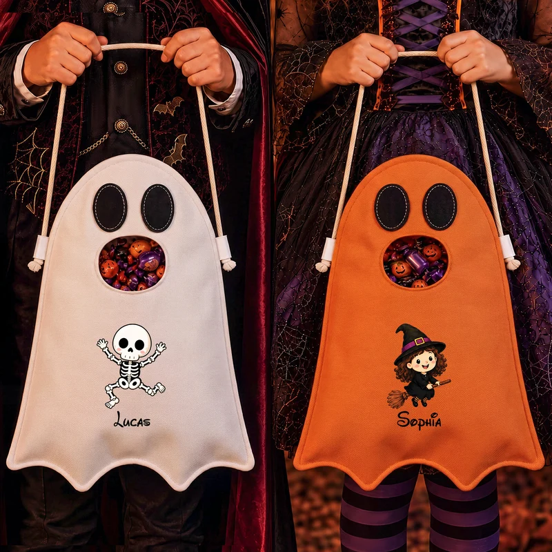 Des Bonbons Ou Un Sort - Sac À Bonbons Halloween Personnalisé Pour Enfant