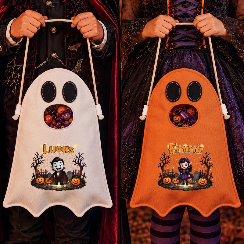Cadeau Original Pour Enfant - Sac Bonbons Halloween Personnalisable