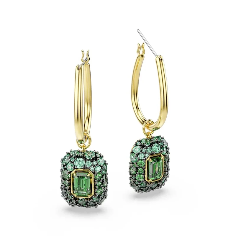 Swarovski Boucles d'oreilles Sublima Glam dorées avec cristal vert 5752890