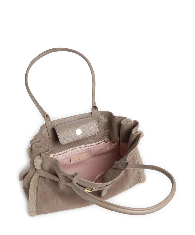 Coccinelle Sabine Soft Suede Cabas warm taupe