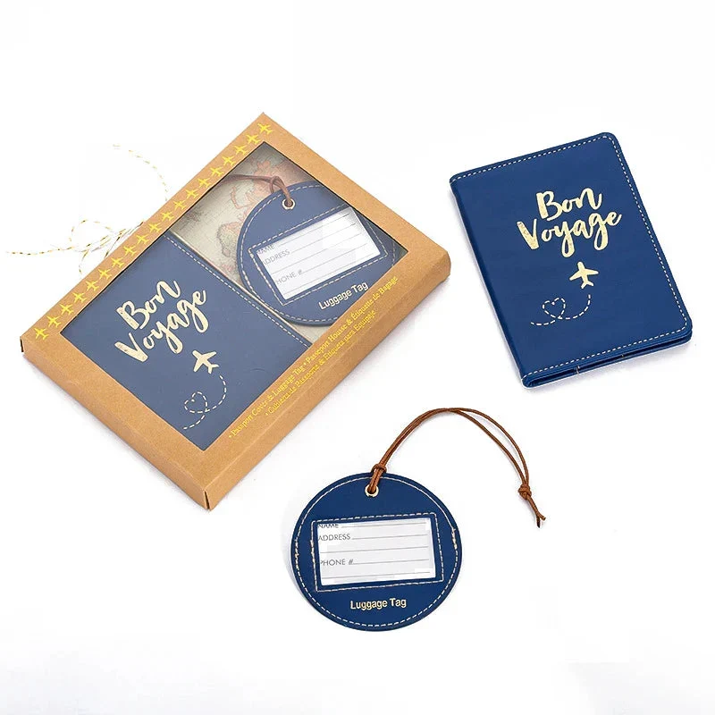Coffret Cadeau Voyage Personnalisé | Étiquette et Étui en Pu