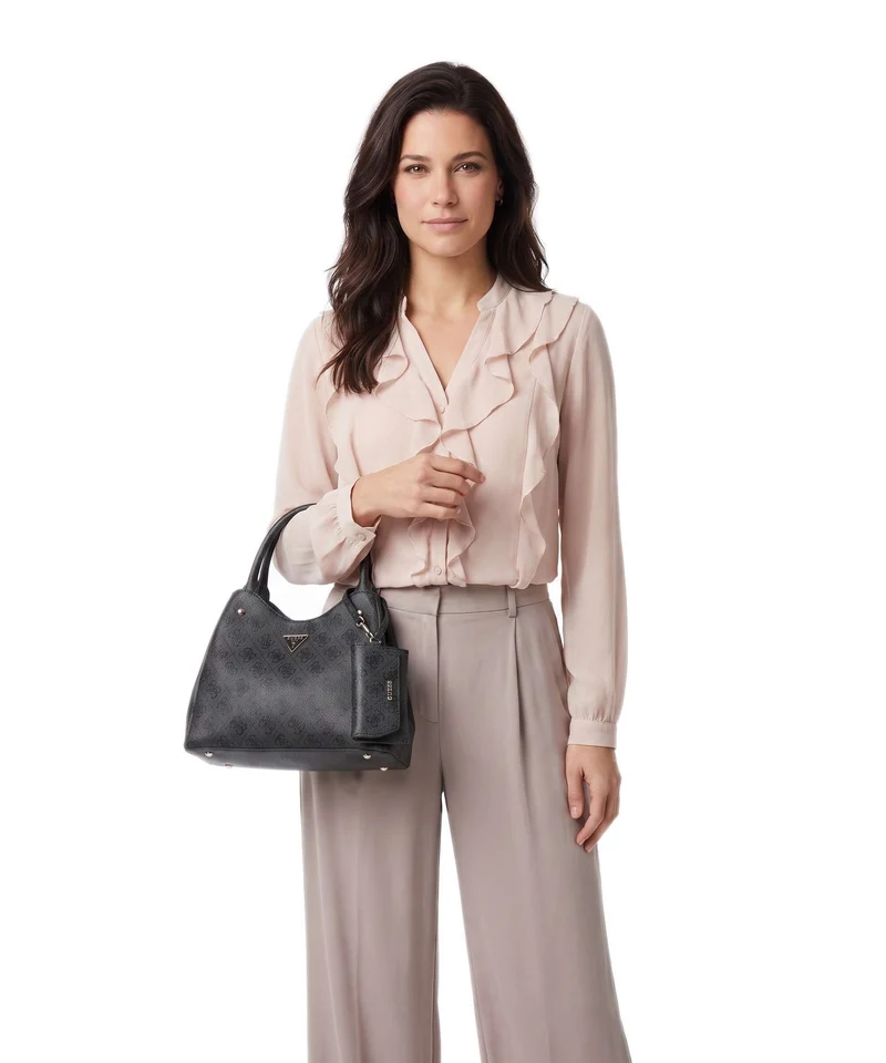 Guess Lorella Girlfriend Logo Small Sac à main coal logo