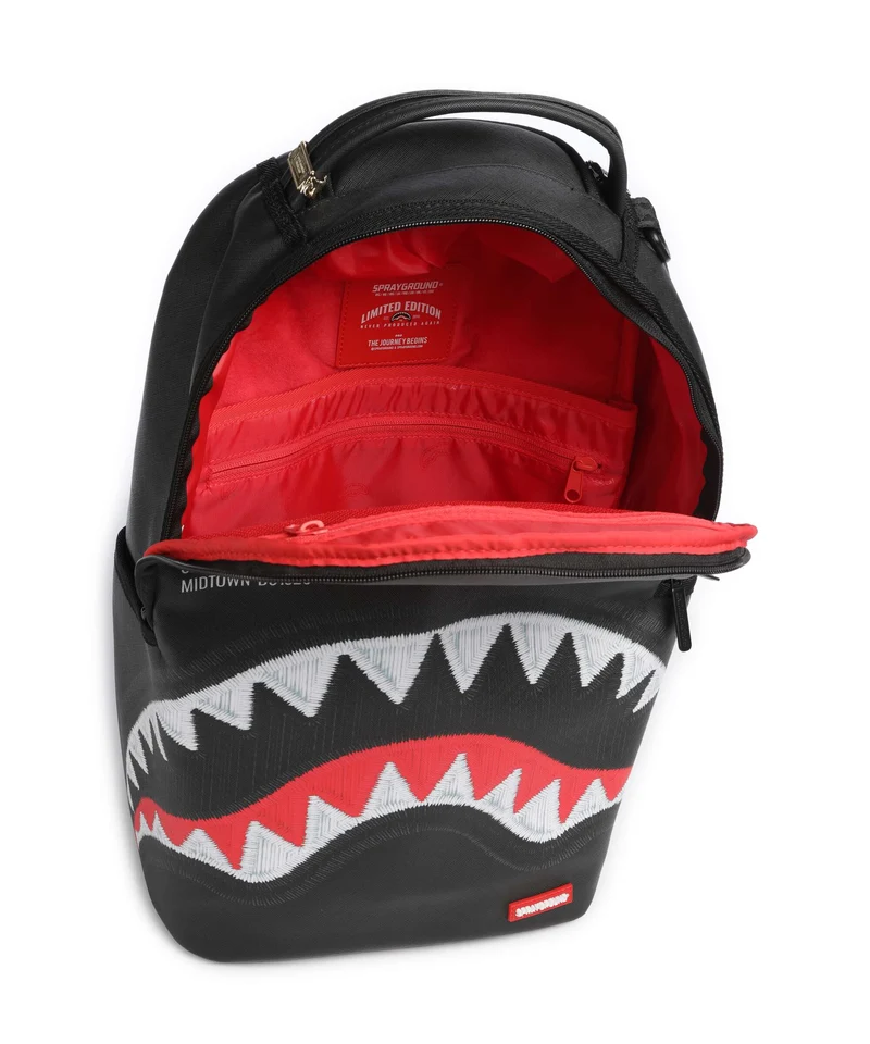 Sprayground Shark Central Black Embroidered Shark Sac à dos black