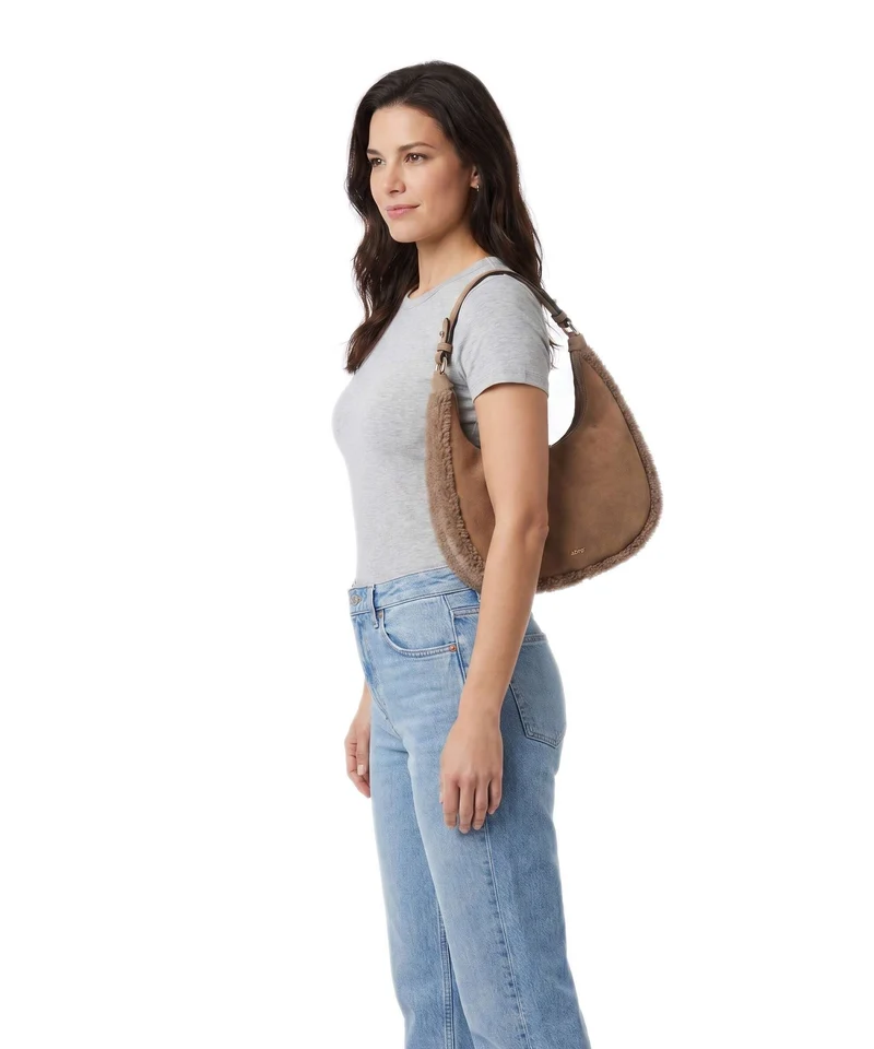 Abro Shearling Nana Mini Sac porté épaule cappuccino
