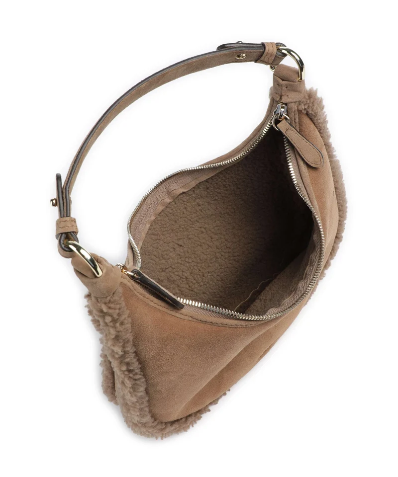 Abro Shearling Nana Mini Sac porté épaule cappuccino