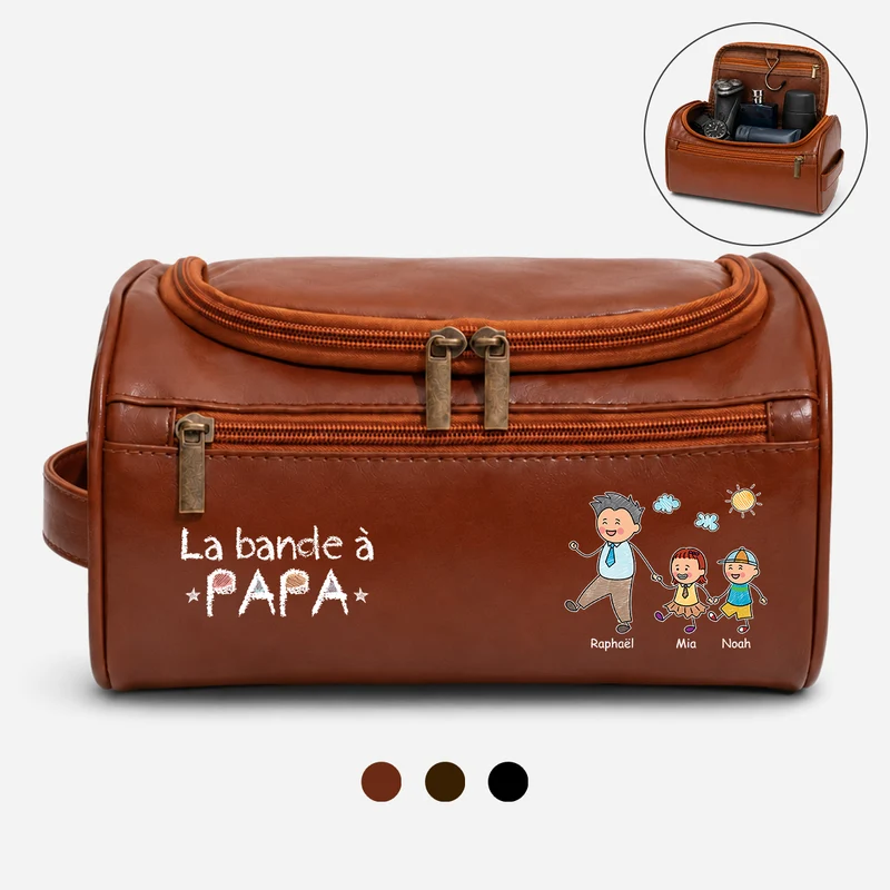 La Bande À Papa Papy - Trousse De Toilette En Cuir Personnalisée