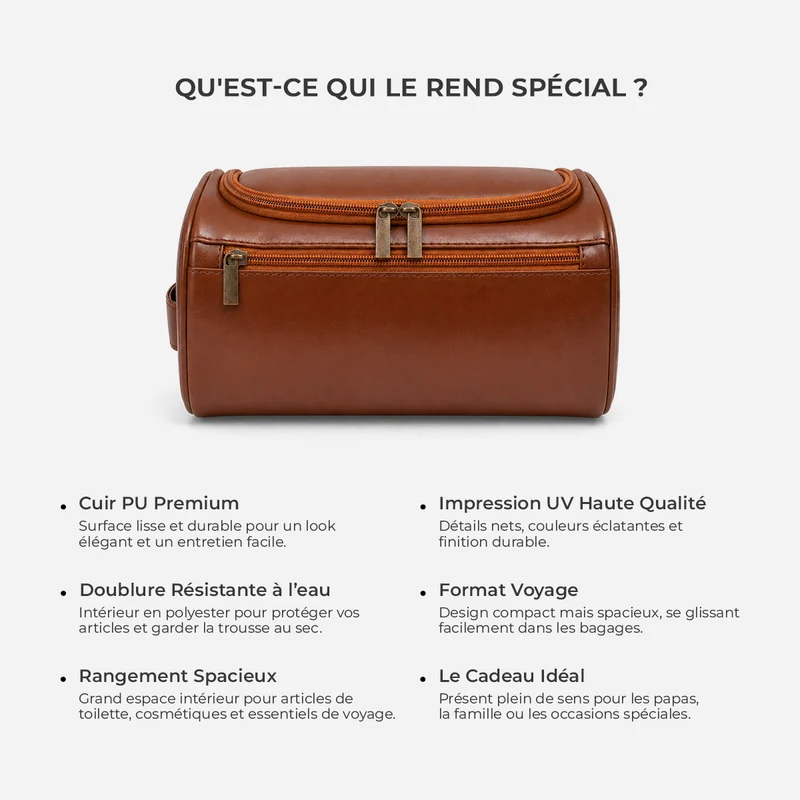 La Bande À Papa Papy - Trousse De Toilette En Cuir Personnalisée
