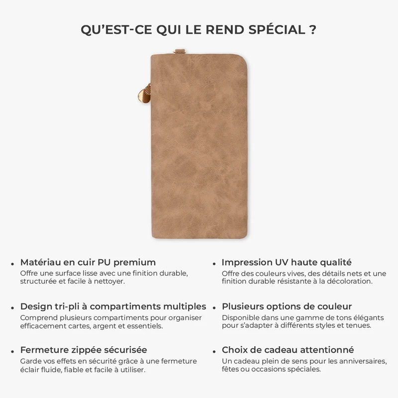 Merci Maîtresse De M'aider À Grandir - Portefeuille Avec Dragonne Personnalisé En Cuir
