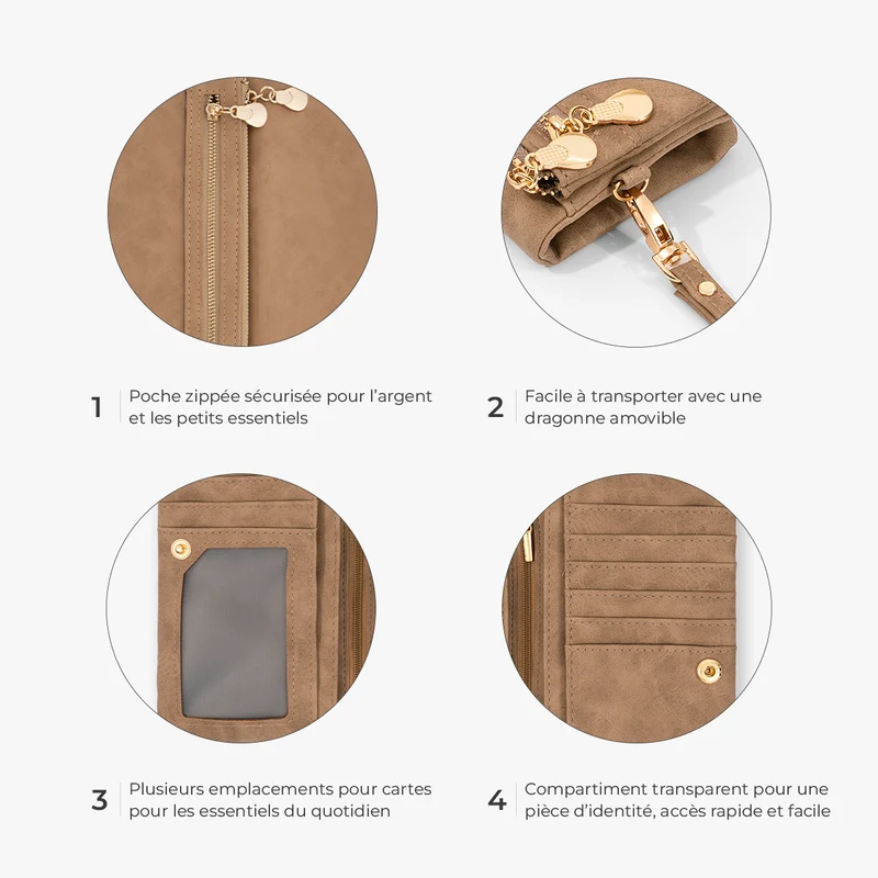 Le Jardin De Maman Mamie Forme De Cœur - Portefeuille Cuir Personnalisable Avec Dragonne