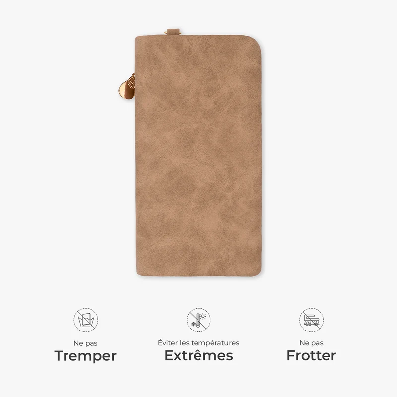 Le Jardin De Maman Mamie Forme De Cœur - Portefeuille Cuir Personnalisable Avec Dragonne
