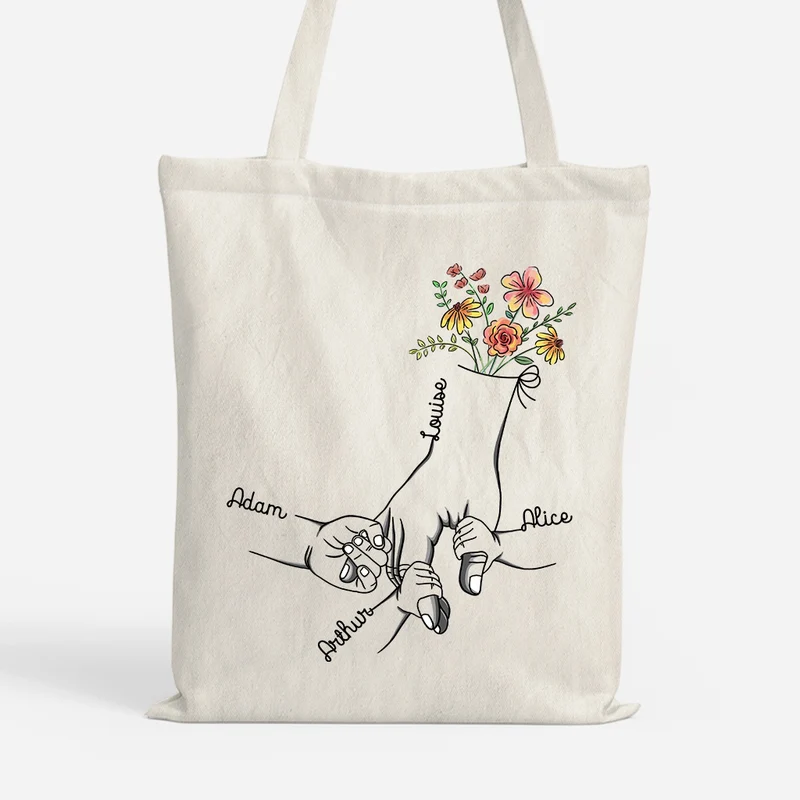 Tenir Sa Main - Tote Bag Personnalisé Mamie Maman