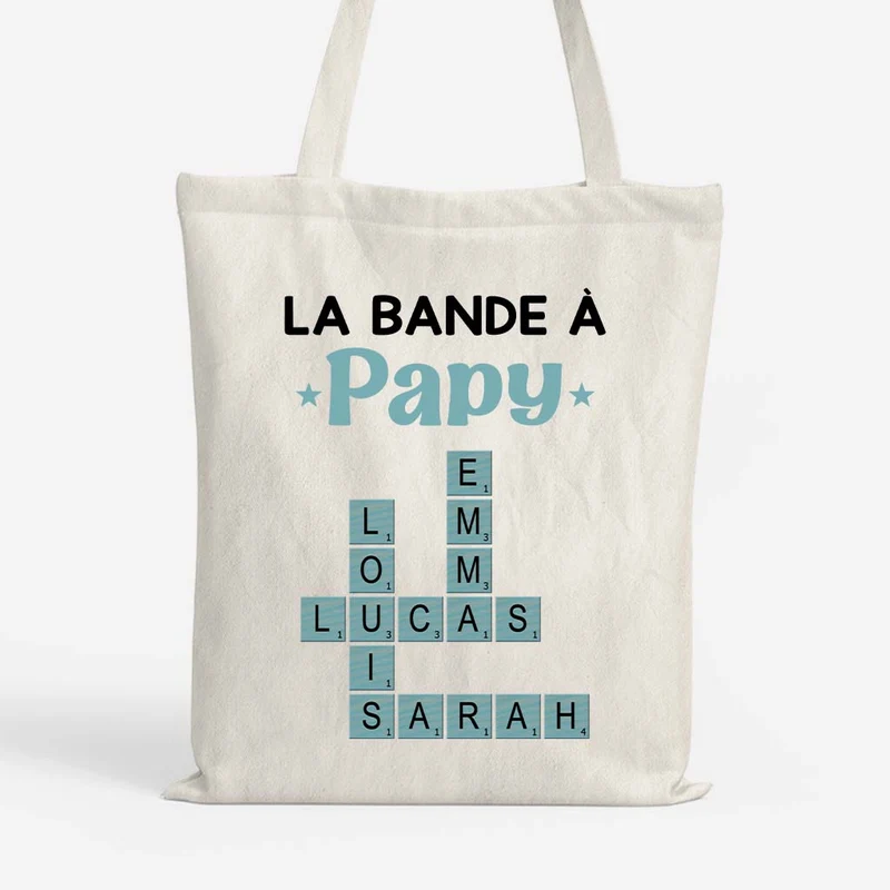 La Bande À Maman Papa - Tote Bag Mot Croisé Famille Personnalisé