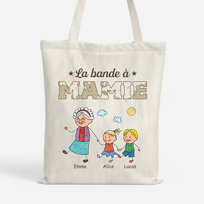 La Bande À Mamie Avec Enfant - Tote Bag Personnalisé Mamie Maman