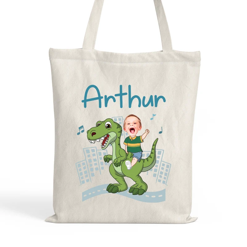 Cadeau Dinosaure Pour Enfant - Tote Bag Personnalisé Enfant