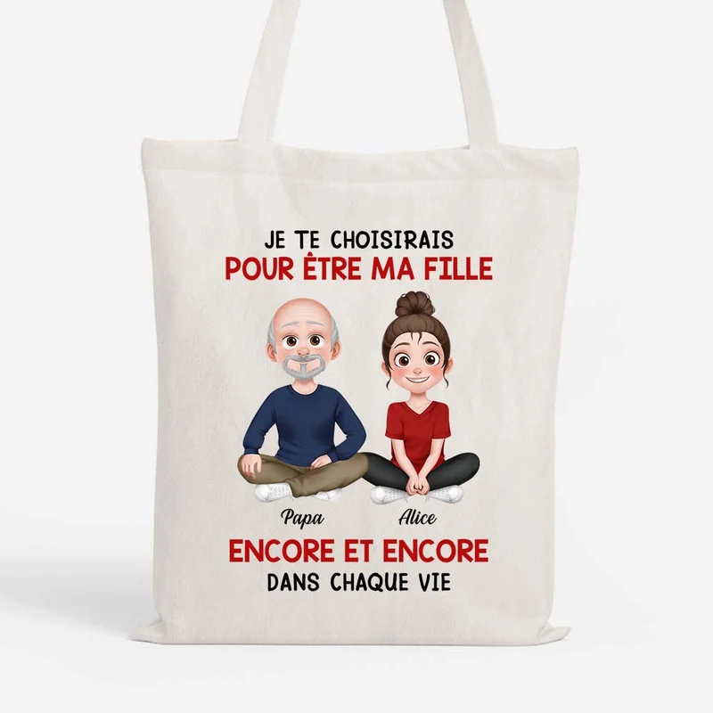 Je Te Choisirais Comme Fille Fils - Tote Bag Personnalisé Famille