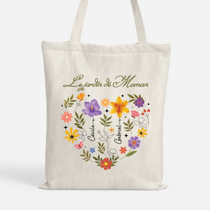 Cœur Du Jardin De Maman Mamie - Tote Bag À Personnaliser