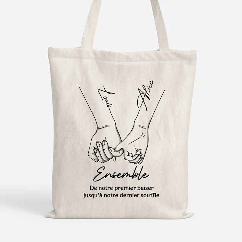 De Notre Premier Baiser - Tote Bag Personnalisé Couple