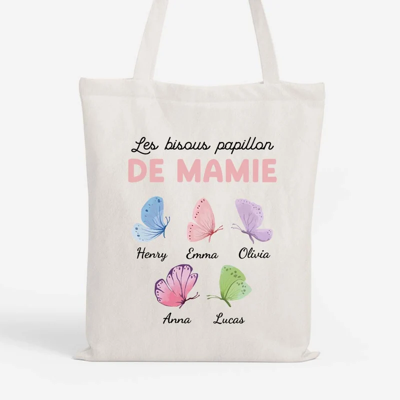 Bisous Papillon De Mamie Maman - Tote Bag Personnalisé