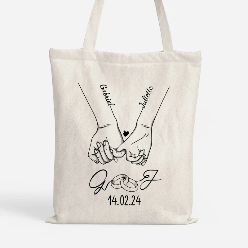 Cadeau Anniversaire Ensemble - Tote Bag Personnalisé Couple
