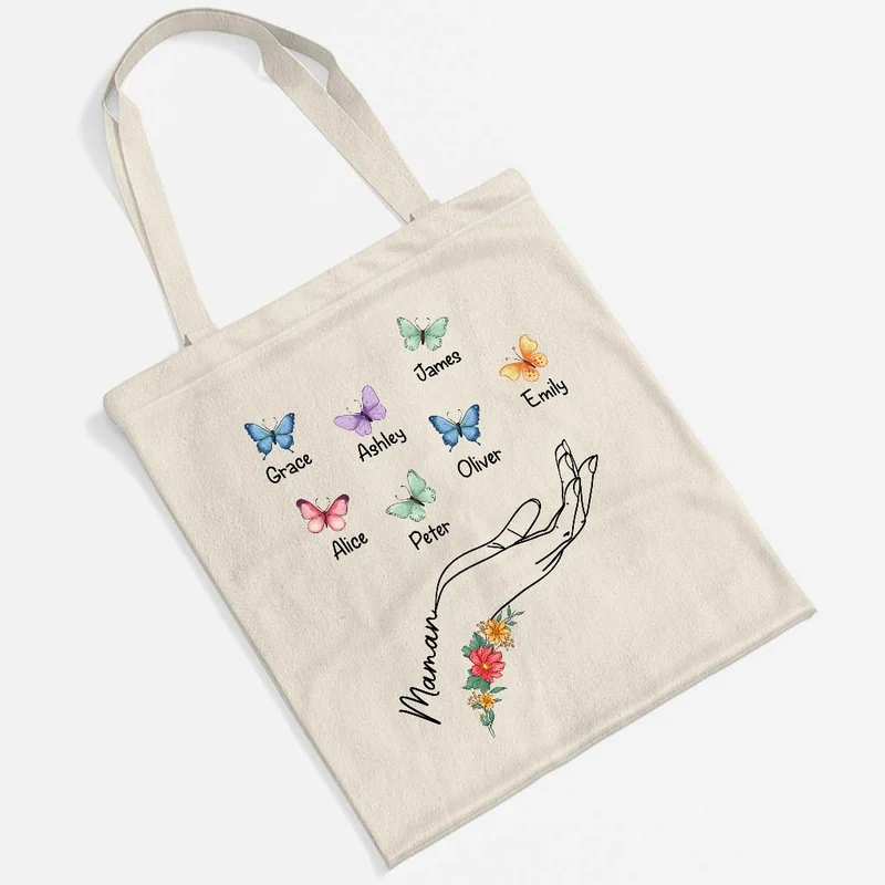 Tote Bag Personnalisé Pour Maman Avec Papillon