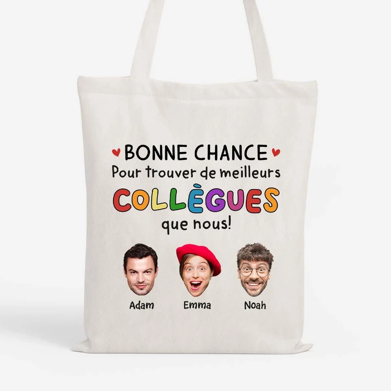 Meilleures Collègues Avec Visages - Tote Bag Personnalisé