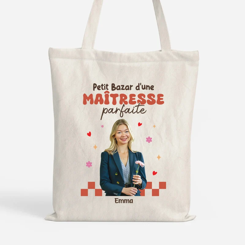Petit Bazar d'Une Maîtresse Parfaite - Cadeau Personnalisé | Tote Bag Pour Maitresse