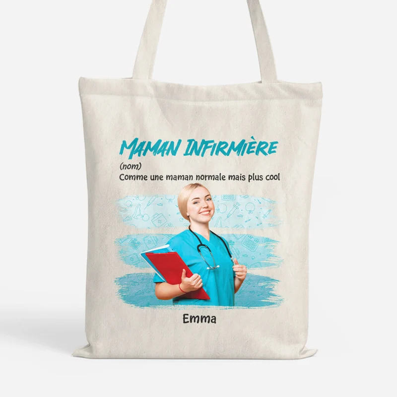 Définition Maman Infirmière - Tote Bag Personnalisé
