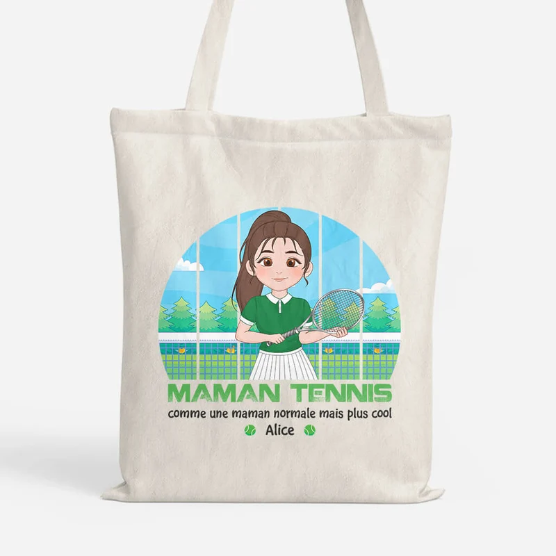 Maman Tennis - Cadeau Personnalisé | Tote Bag pour Femme