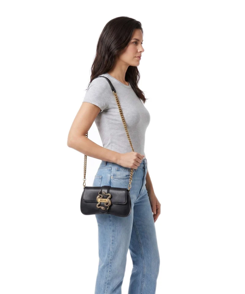 Just Cavalli Iconic Snakes Sac bandoulière black