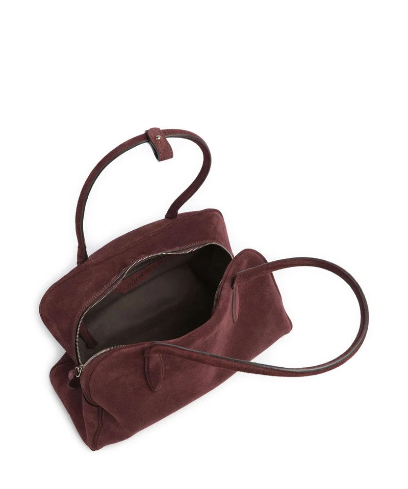Abro Suede Amara Sac porté épaule burgundy