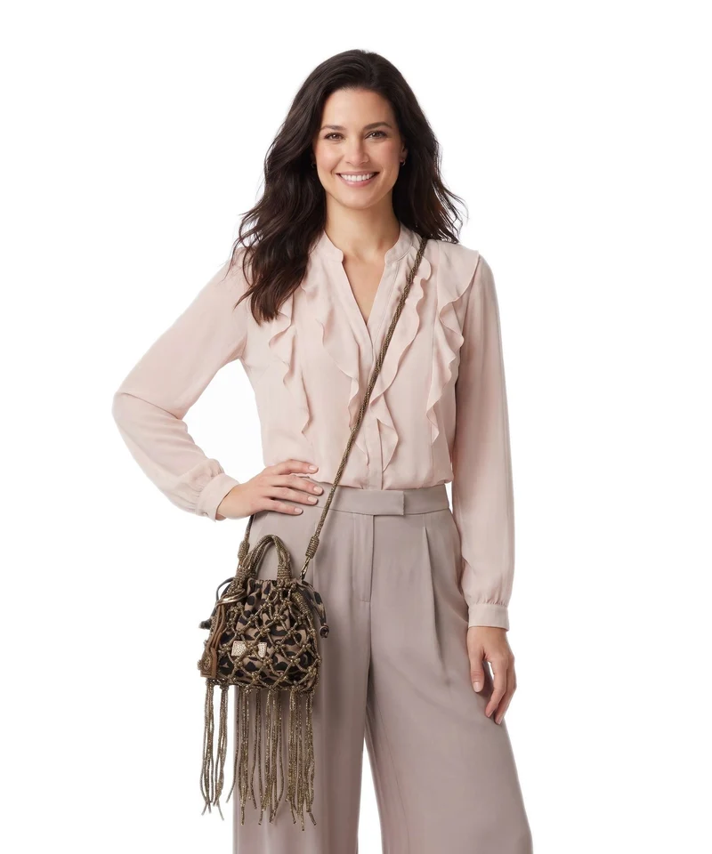 Kurt Geiger Macrame Mini Crystal Sac bandoulière bronze