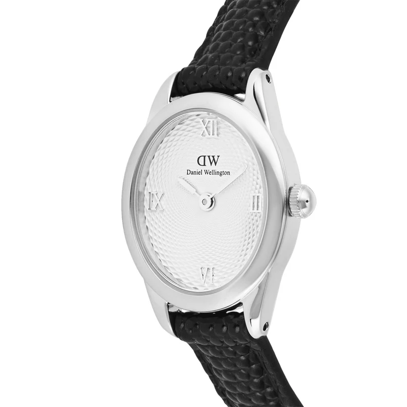Daniel Wellington Ophelia Mini Black Lizard Argent Montre Femme DW00100887