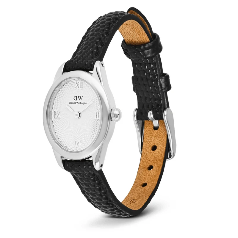 Daniel Wellington Ophelia Mini Black Lizard Argent Montre Femme DW00100887