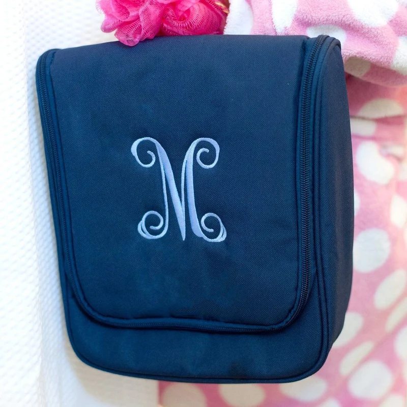 Navy Hanging Travel Case - Personalized