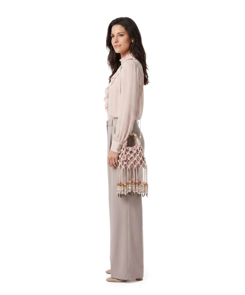 Kurt Geiger Macrame Mini Sac bandoulière cream