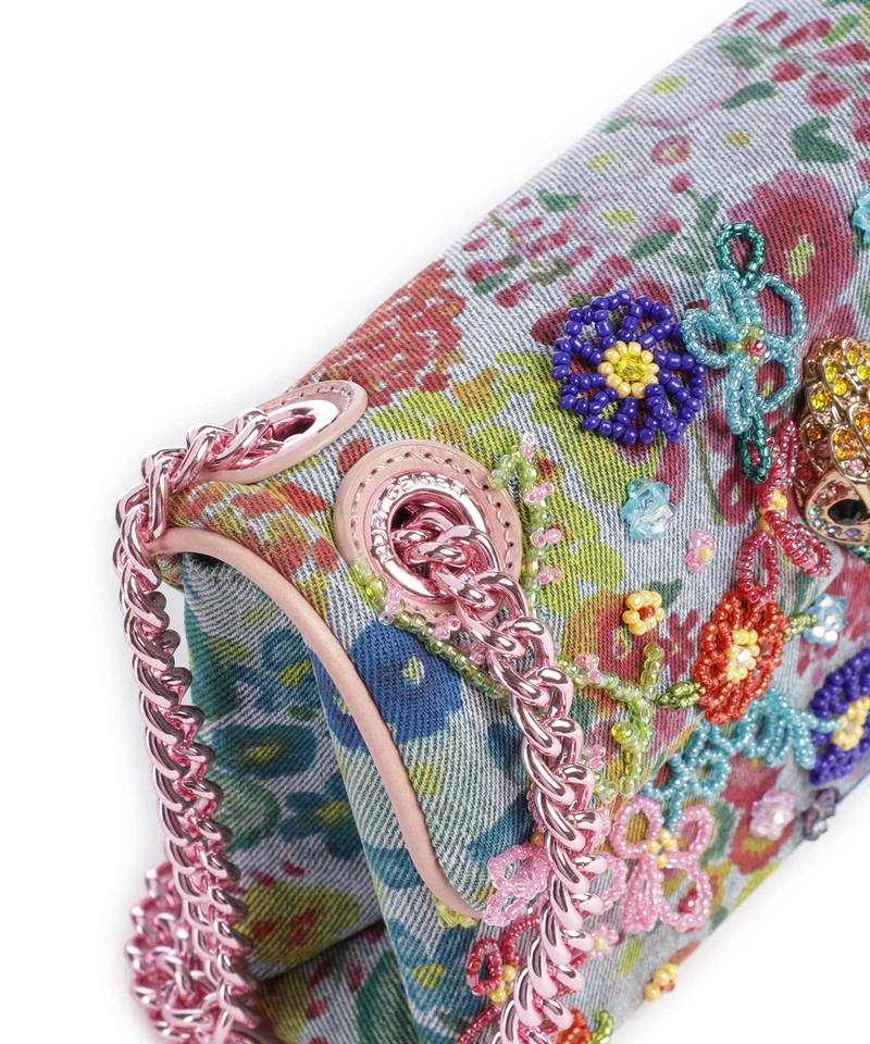 Kurt Geiger Kensington Mini Flower Sac porté épaule blue