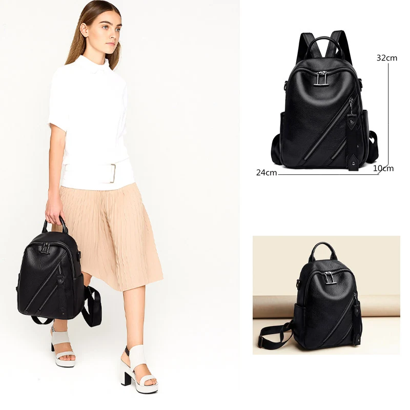 Dark sac à dos femme cuir noir