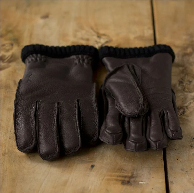 Gloves Deerskin Primaloft - DARK BROWN