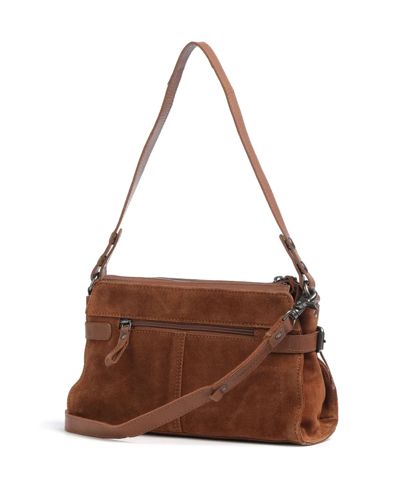 Spikes & Sparrow Suede Mix Madelon Sac porté épaule mocca
