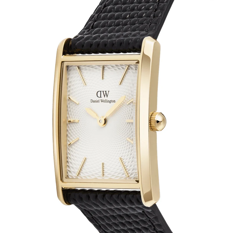 Daniel Wellington Bound Black Lizard Blanc Guilloché Montre Unisexe DW00100899