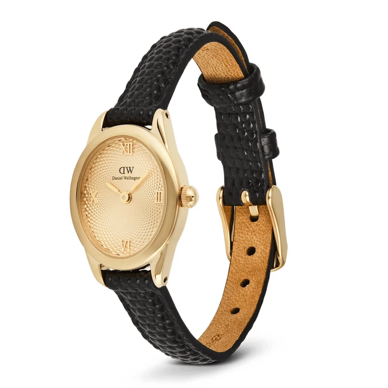 Daniel Wellington Ophelia Mini Black Lizard Unitone Doré Montre DW00100897