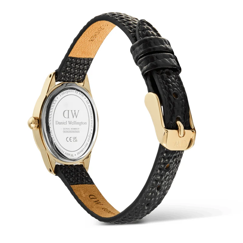 Daniel Wellington Ophelia Mini Black Lizard Unitone Doré Montre DW00100897