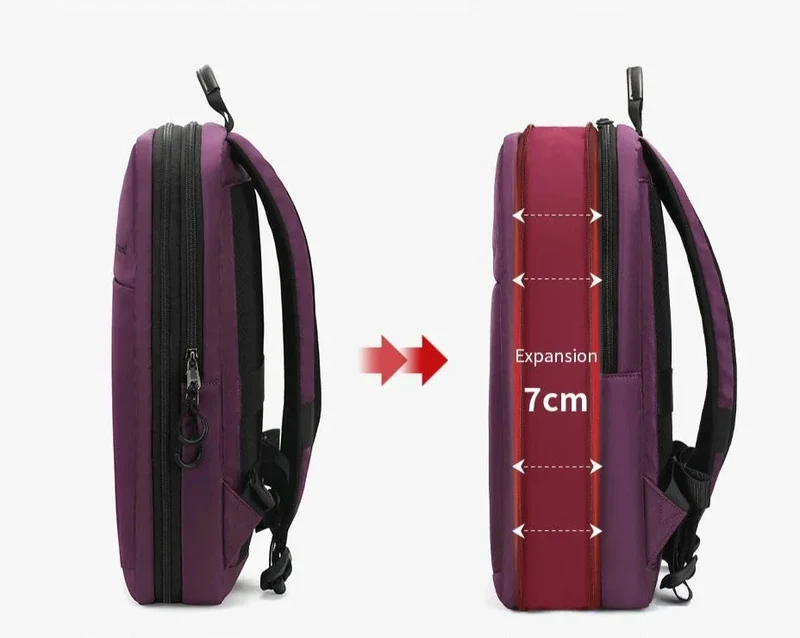 Sac à Dos Femme Ordinateur 15.6 Pouces | Nylon Imperméable Extensible