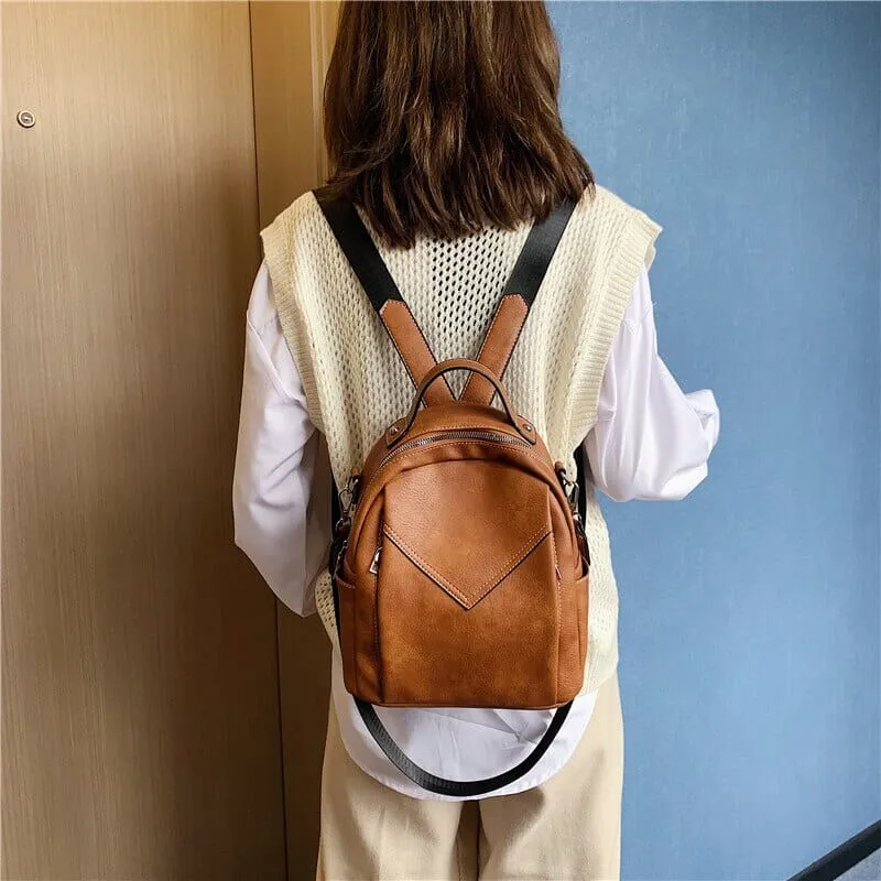Sac à Dos Femme Marron Vintage | Compact et Rétro Chic