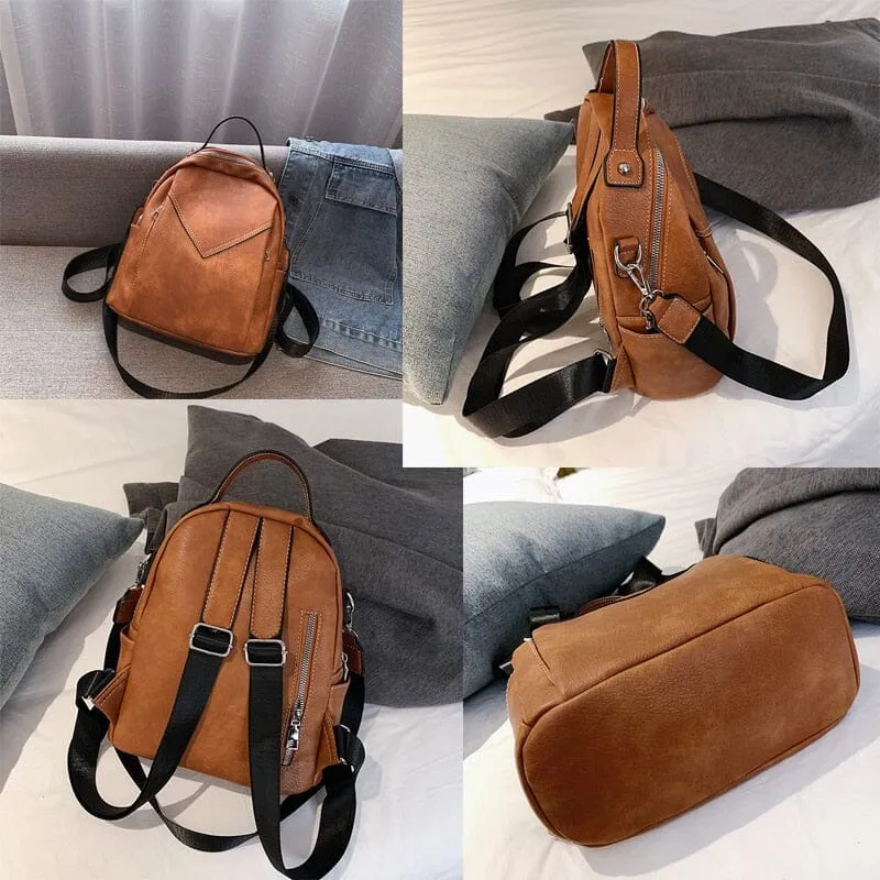 Sac à Dos Femme Marron Vintage | Compact et Rétro Chic