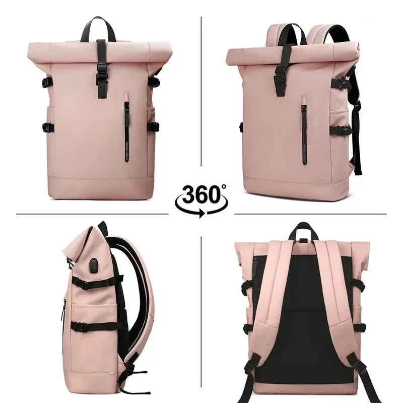 Sac à Dos Femme Imperméable | Roll Top Ergonomique et Extensible