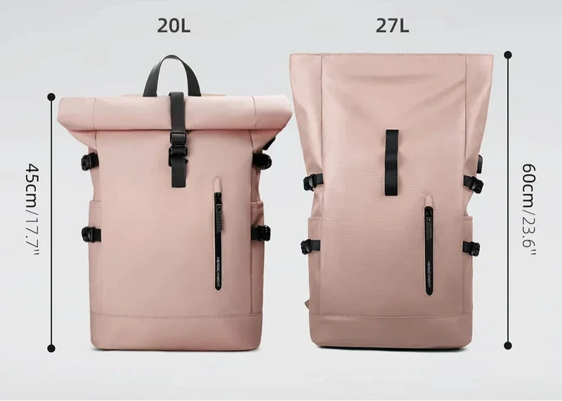 Sac à Dos Femme Imperméable | Roll Top Ergonomique et Extensible