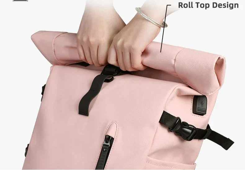 Sac à Dos Femme Imperméable | Roll Top Ergonomique et Extensible